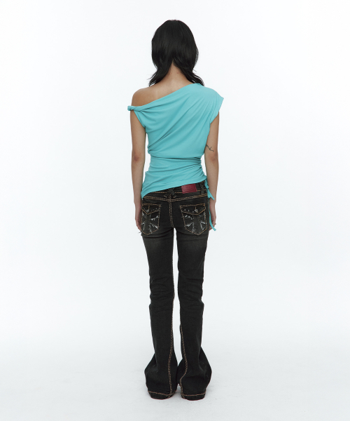 Twist Strap Shirring Top Mint