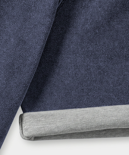 CONTRAST LAYERED ROLL-UP T-SHIRT_PIGMENT NAVY