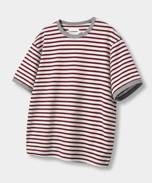 BORDER STRIPE RINGER T-SHIRT_3 COLOR