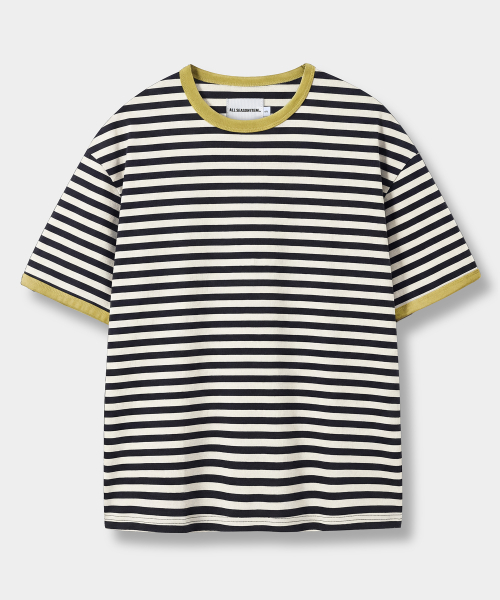 BORDER STRIPE RINGER T-SHIRT_3 COLOR