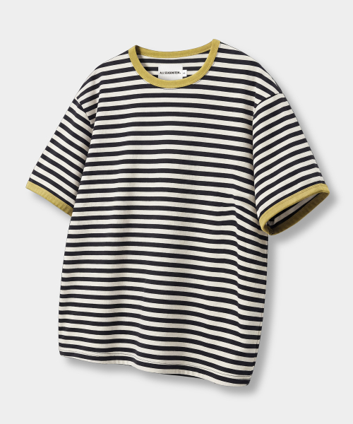 BORDER STRIPE RINGER T-SHIRT_3 COLOR