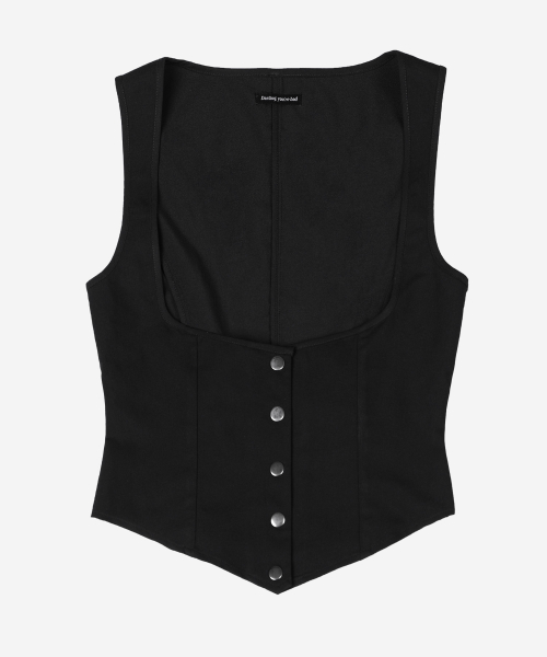 Back Corset Vest #Black
