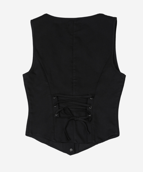 Back Corset Vest #Black