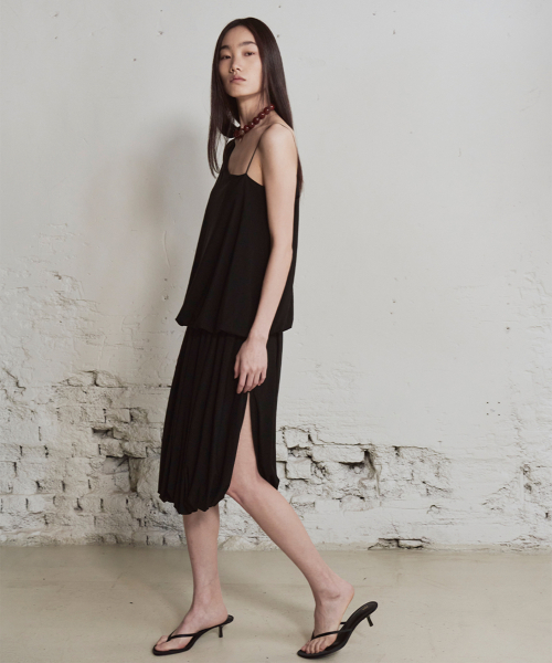 Pleated Balloon Skirt_2color