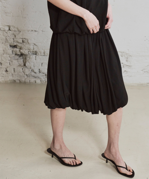 Pleated Balloon Skirt_2color