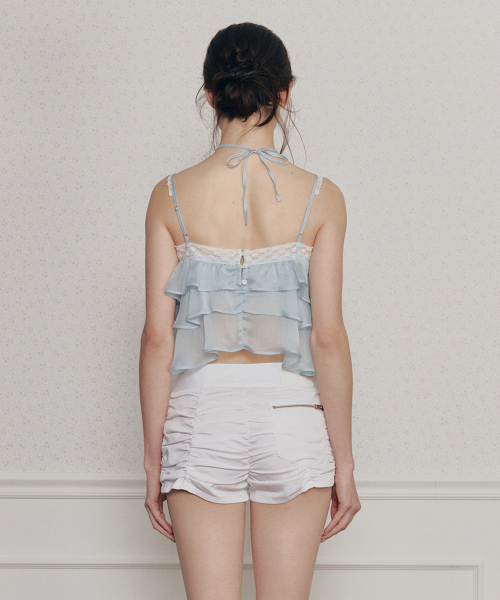MERMAID FRILL TOP light blue