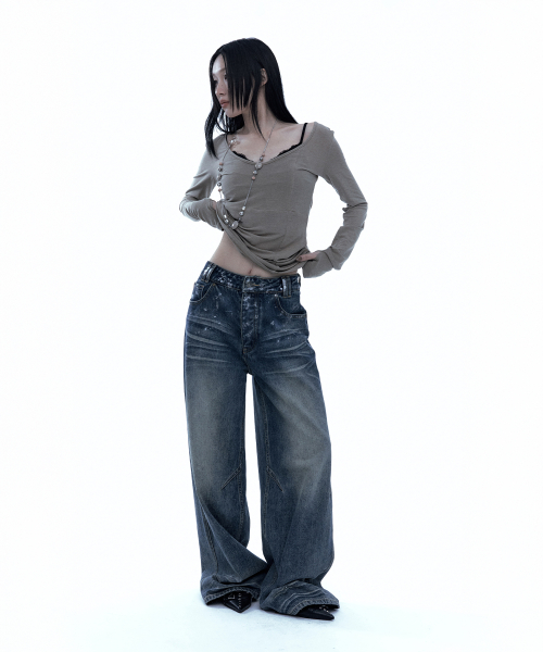 Silver Painting Denim