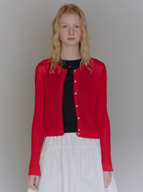 Scalloped Slim Cardigan MU2634CD304M