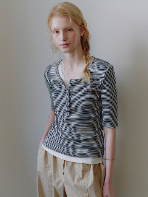 Stripe Slim T-Shirt MU2634TS316M