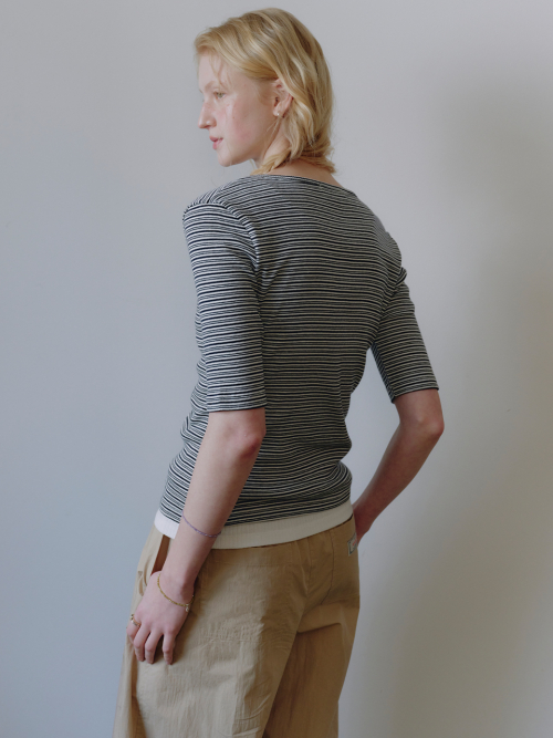Stripe Slim T-Shirt MU2634TS316M