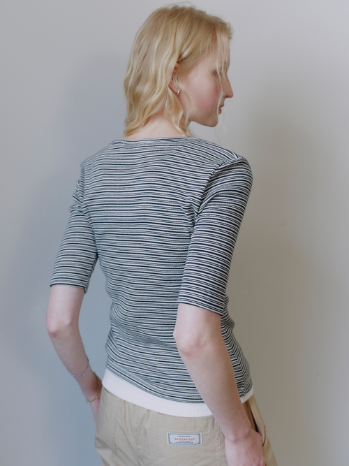 Stripe Slim T-Shirt MU2634TS316M