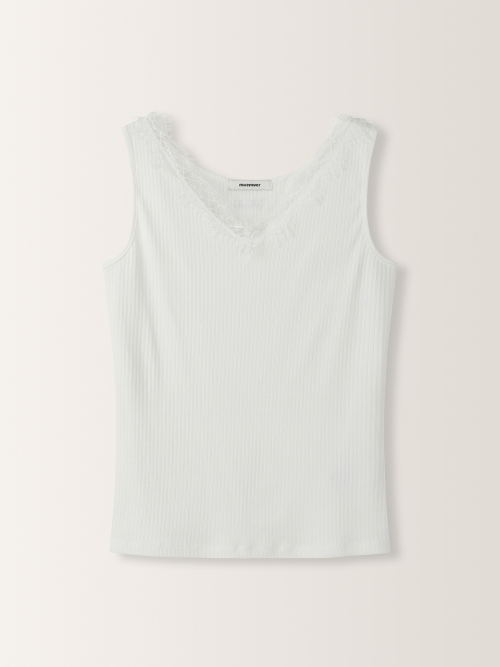 V-neck Lace Sleeveless MU2634TS315M_WHITE