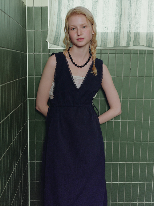 Seersucker Pinafore Dress MU2635OP312M