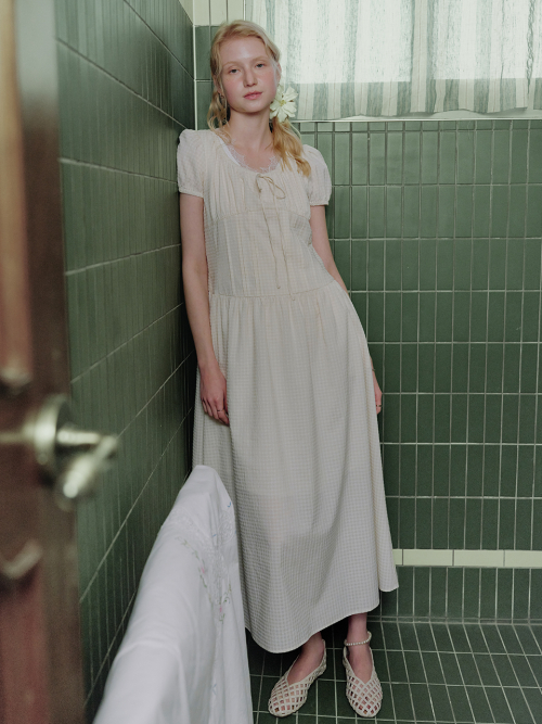 Check Mellow Long Dress MU2634OP305M