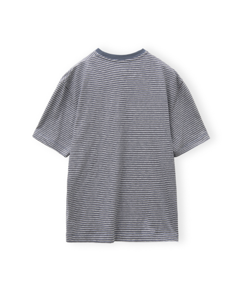 Waist Cut Stripe T Shirt, Blue