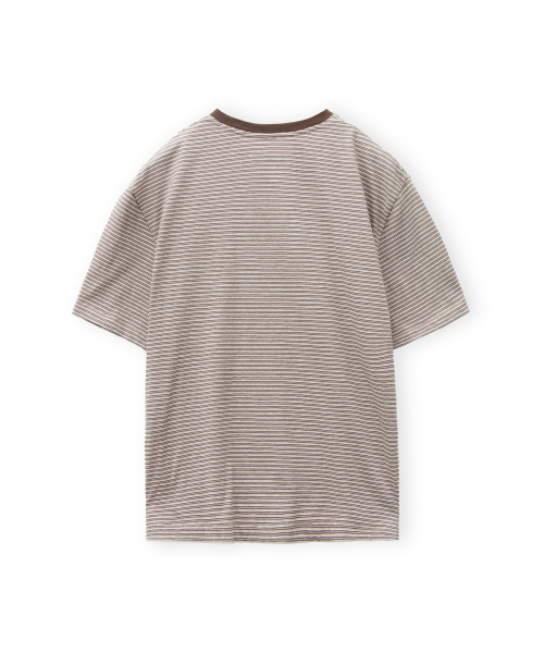 Waist Cut Stripe T Shirt, Pink