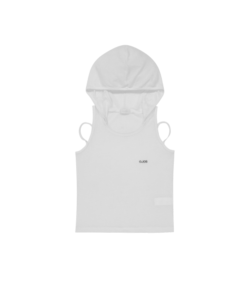 Rib Hood Sleeveless / White