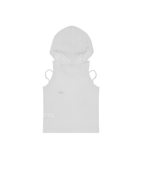 Rib Hood Sleeveless / White