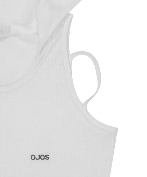 Rib Hood Sleeveless / White