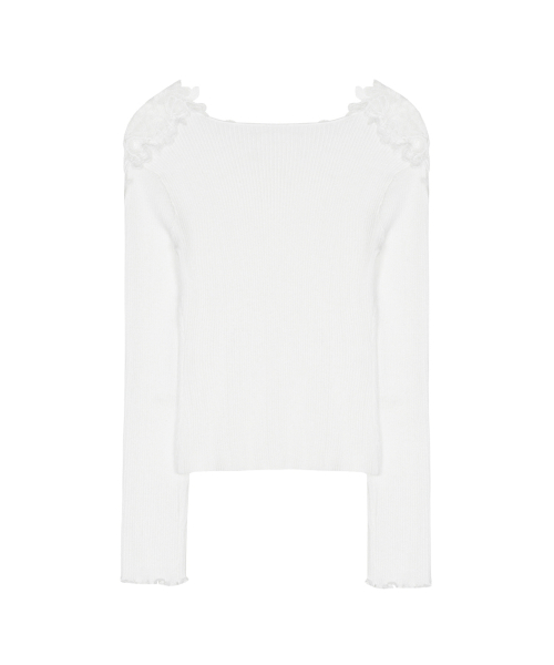 LACE OFF-SHOULDER TOP_WHITE