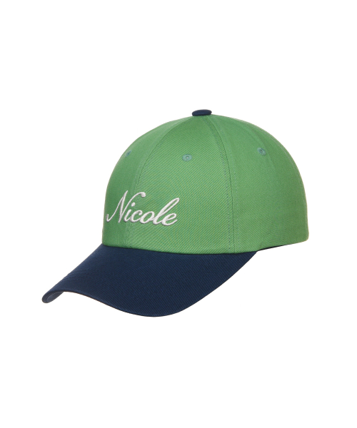 NICOLE LETTERING BALL CAP_GREEN NAVY