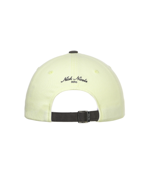 NICOLE LETTERING BALL CAP_YELLOW CHARCOAL