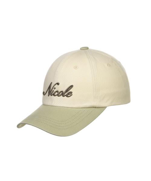 NICOLE LETTERING BALL CAP_BEIGE KHAKI