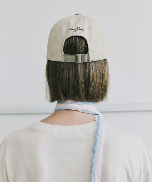 NICOLE LETTERING BALL CAP_BEIGE KHAKI
