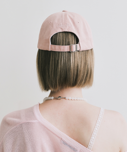 NICOLE LETTERING BALL CAP_PINK