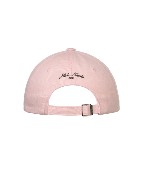 NICOLE LETTERING BALL CAP_PINK BROWN