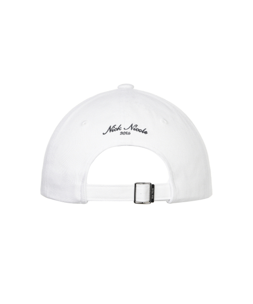 NICOLE LETTERING BALL CAP_WHITE CHARCOAL
