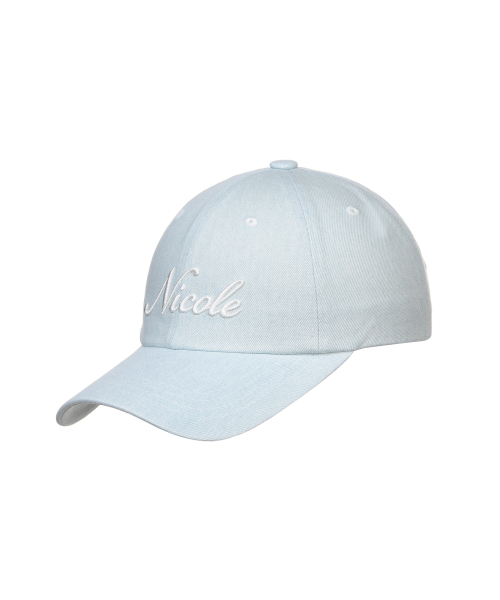 NICOLE LETTERING BALL CAP_DENIM SKY BLUE