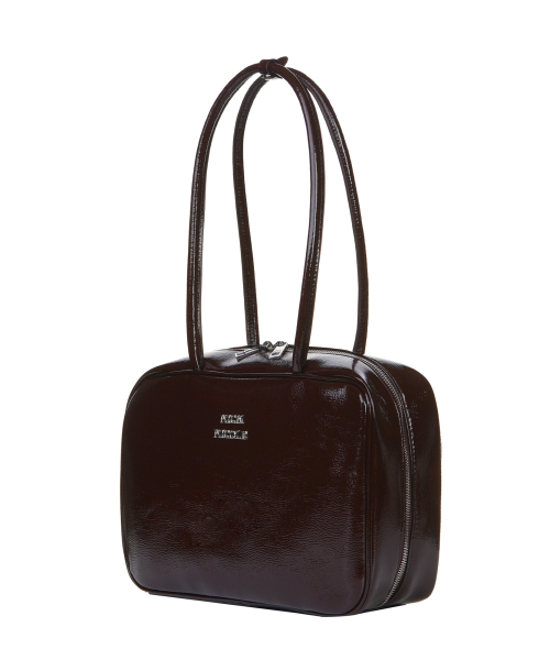 NICOLE LOGO MINIMAL SQUARE BAG_BROWN
