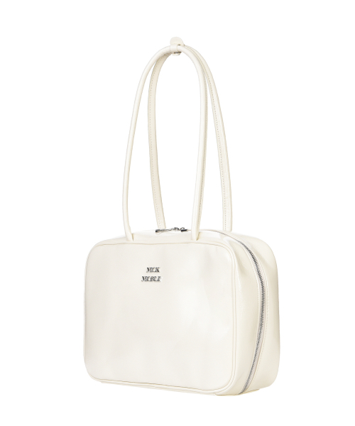NICOLE LOGO MINIMAL SQUARE BAG_CREAM