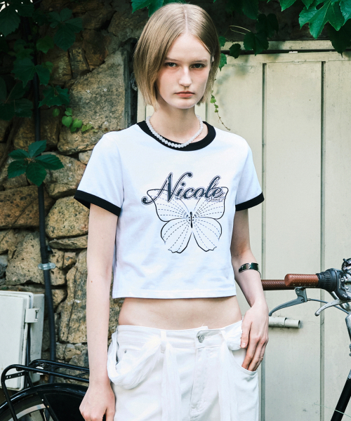 BUTTERFLY RINGER CROP TOP_IVORY