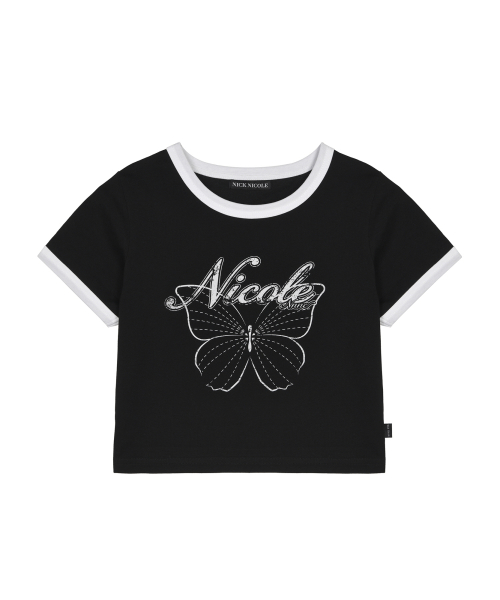 BUTTERFLY RINGER CROP TOP_BLACK
