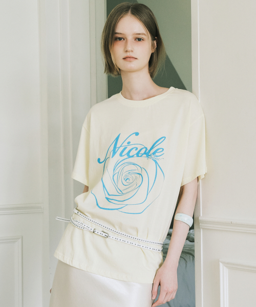 NICOLE ROSE SLEEVE TOP_YELLOW BLUE