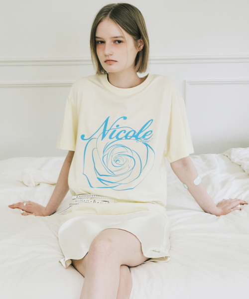 NICOLE ROSE SLEEVE TOP_YELLOW BLUE