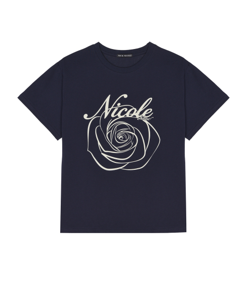 NICOLE ROSE SLEEVE TOP_NAVY CREAM
