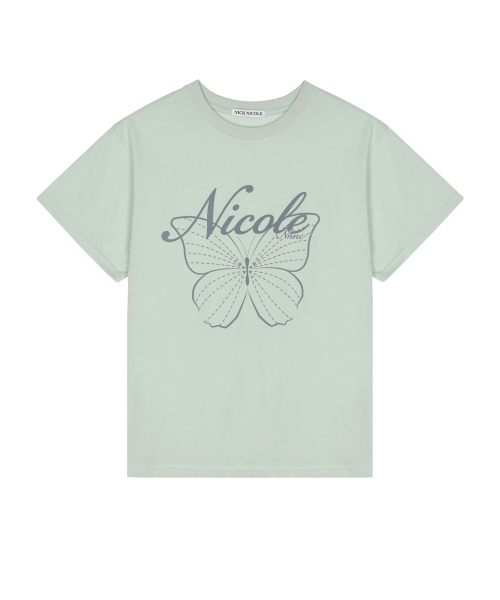 NICOLE BUTTERFLY SLEEVE TOP_MINT GRAY