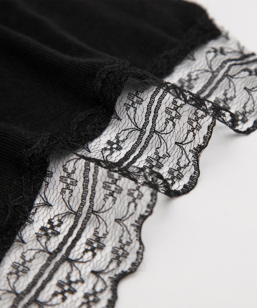 LACE SLIM SCARF BLACK