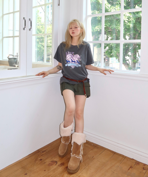 ROLA HEART PIGMENT T-SHIRT CHARCOAL