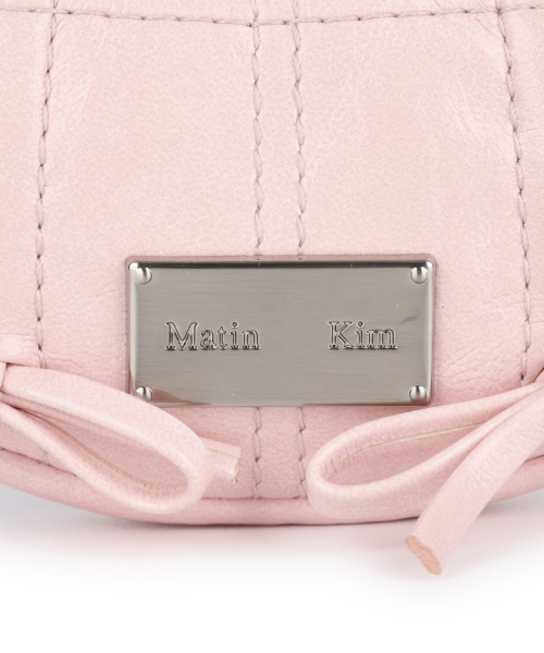 HALF SHIRRING RIBBON CHARM IN LIGHT PINK