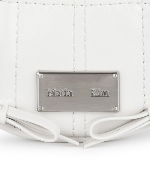 HALF SHIRRING RIBBON CHARM IN IVORY