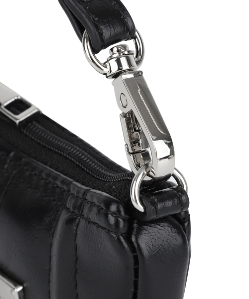 HALF SHIRRING RIBBON CHARM IN BLACK