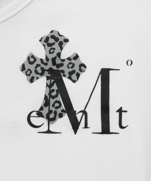 SAHARA LEOPARD CROSS BACK LOGO U-NECK HALF T (2COLOR)