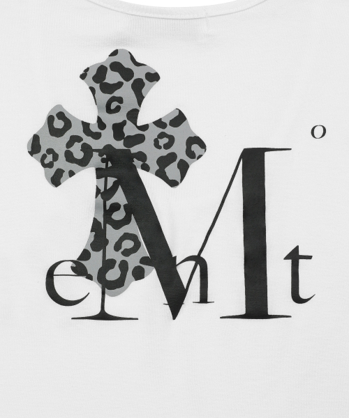 SAHARA LEOPARD CROSS BACK LOGO U-NECK HALF T (2COLOR)