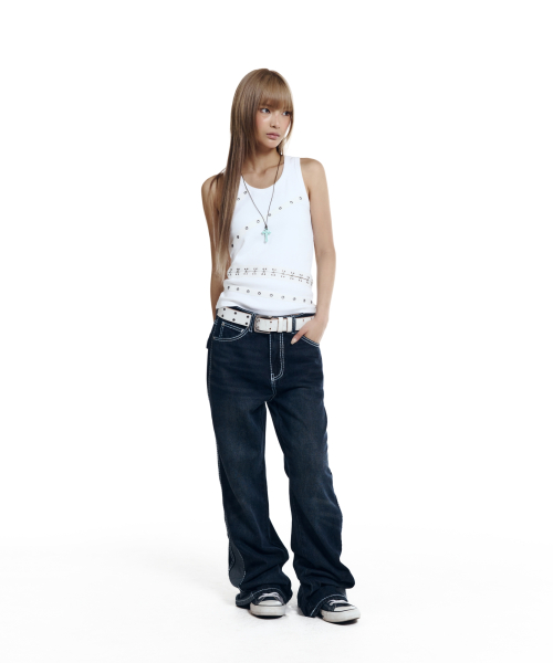 Metal Piercing Sleeveless (White)