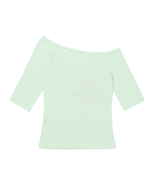 PLASTIC KISS ONE-SHOULDER TOP (MINT) F26QB051