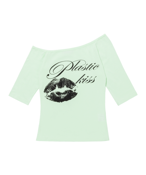PLASTIC KISS ONE-SHOULDER TOP (MINT) F26QB051